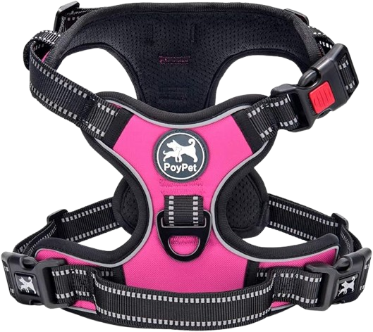 Reflective Front-Lead No-Pull Vest with Control Handle - Pink Medium